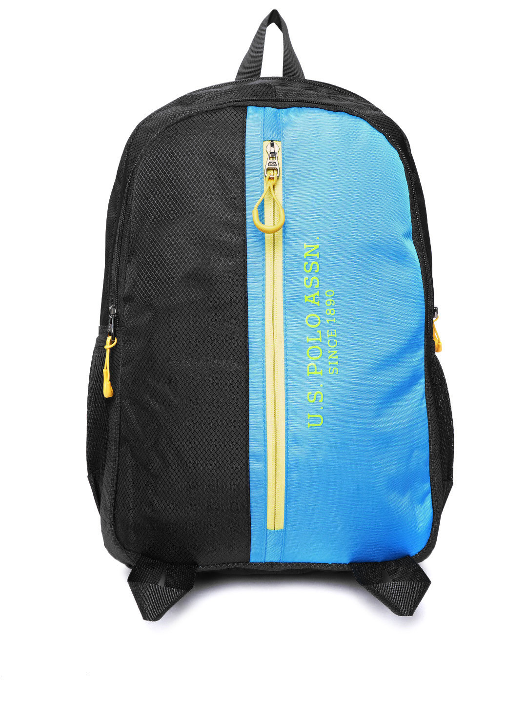 Buy U.S. Polo Assn. Men Blue & Black Colourblocked Laptop Backpack