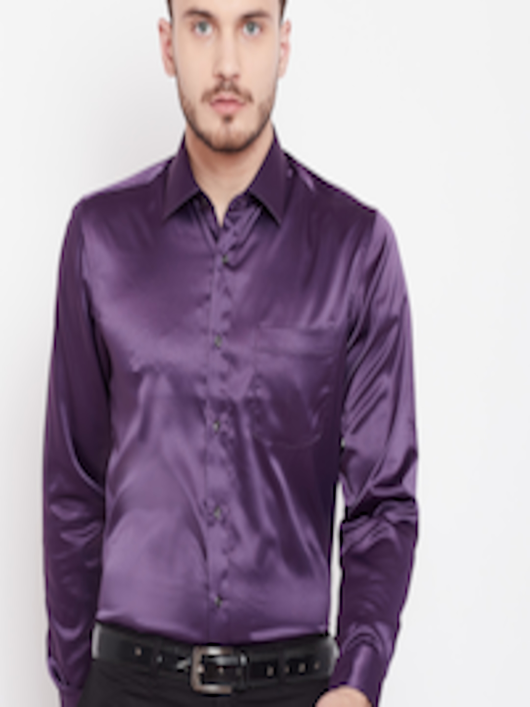Buy Blackberrys Men Purple Slim Fit Solid Party Shirt - Shirts for Men ...