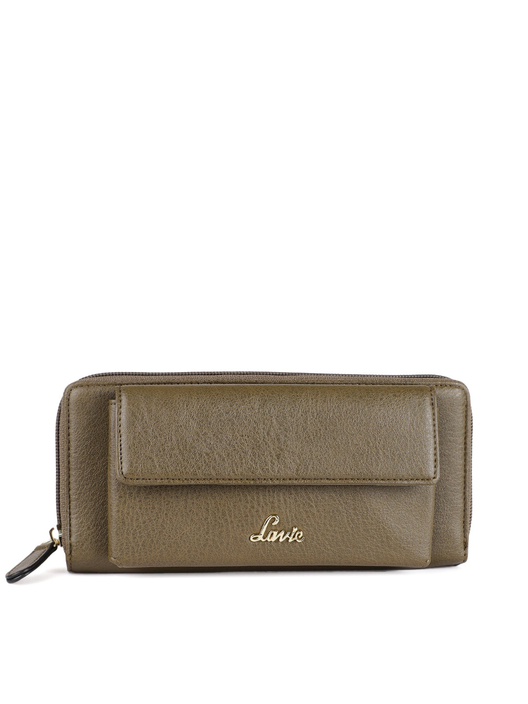 Buy Lavie Women Olive Green Solid Zip Around Wallet Wallets for Women