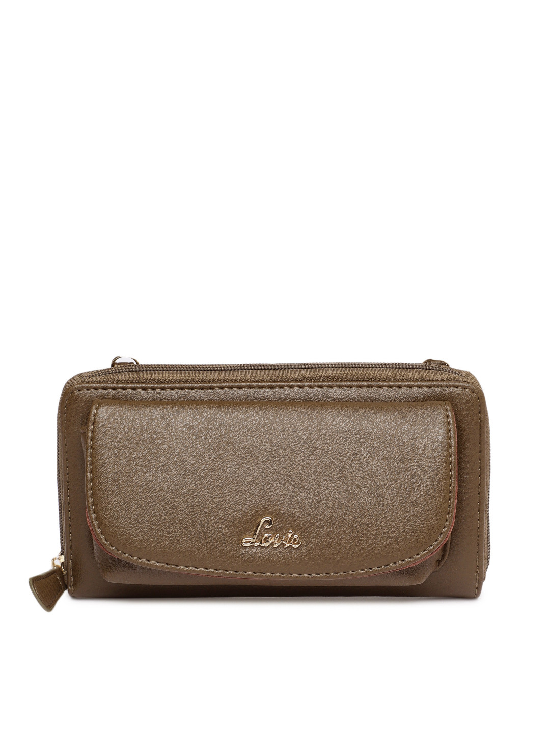 Buy Lavie Women Olive Green Solid Zip Around Wallet Wallets for Women