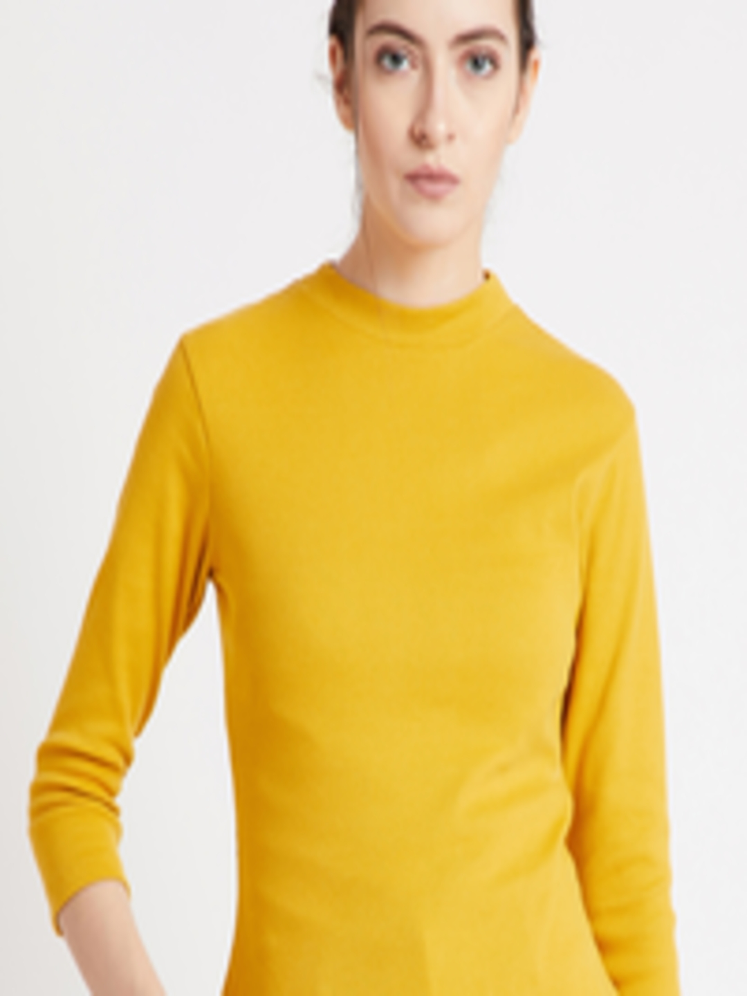 Buy COVER STORY Women Mustard Solid Pullover - Sweaters for Women ...