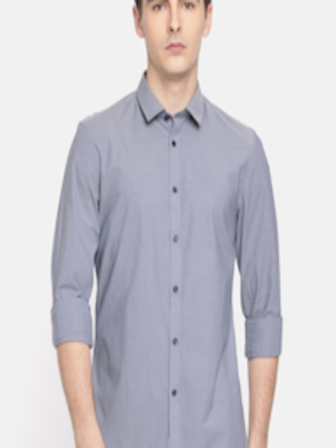 Buy Calvin Klein Jeans Men Blue Slim Fit Solid Casual Shirt - Shirts
