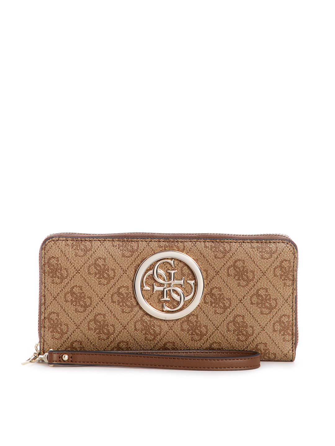 Buy GUESS Women Brown Printed Zip Around Wallet Wallets for Women