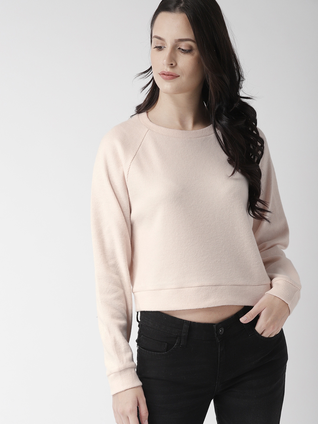 cropped cream sweatshirt
