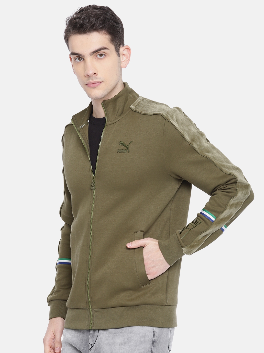puma olive green tracksuit