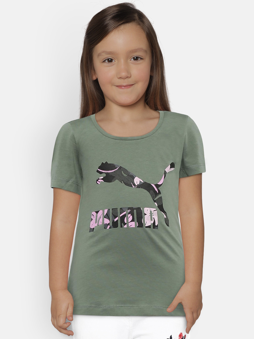 puma olive green t shirt