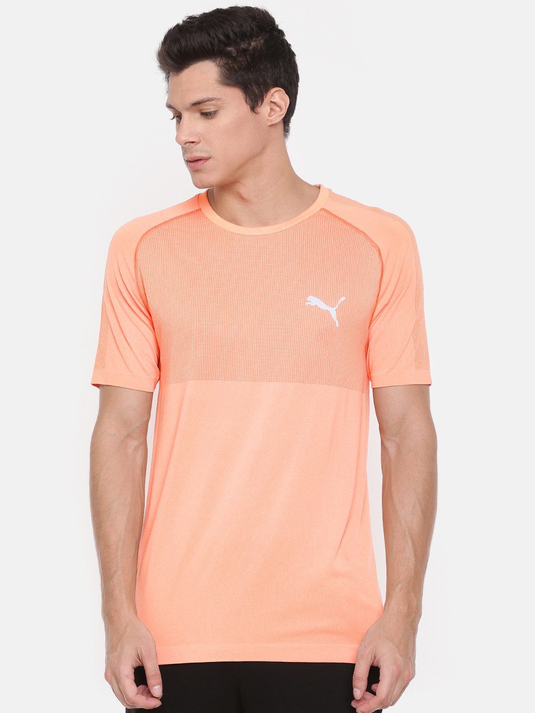 orange and black puma shirt