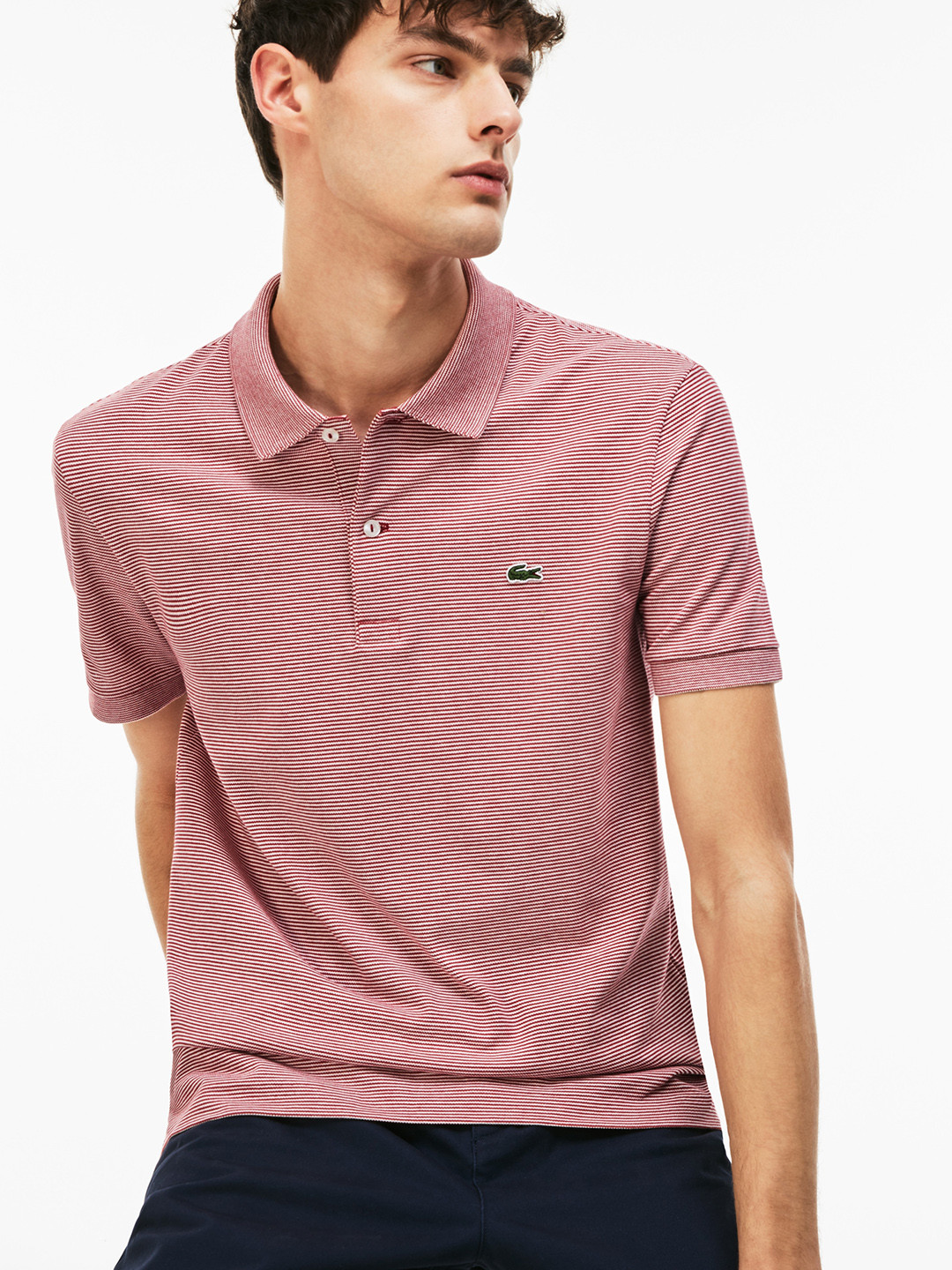 lacoste maroon t shirt