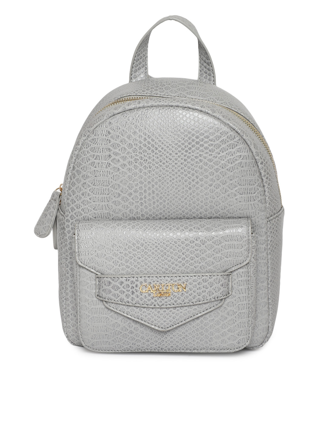 Buy Carlton London Women Grey Snakeskin Pattern Backpack Backpacks