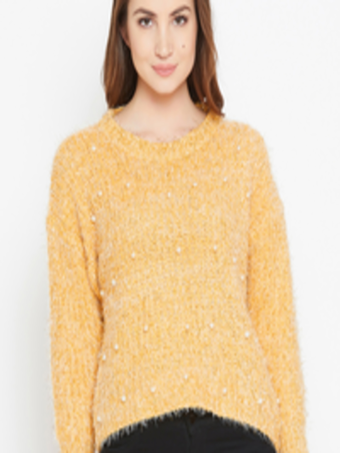 Buy Camey Women Yellow Solid Woollen Pullover - Sweaters for Women ...
