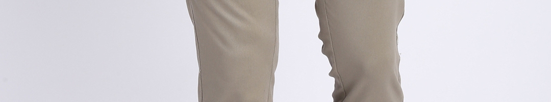 Buy LA LOFT Men Olive Green Regular Fit Solid Regular Trousers ...
