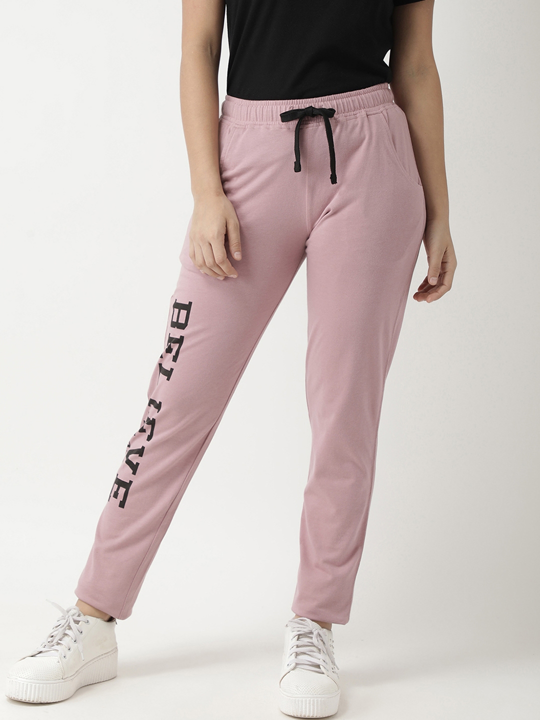 pink track pants outfit