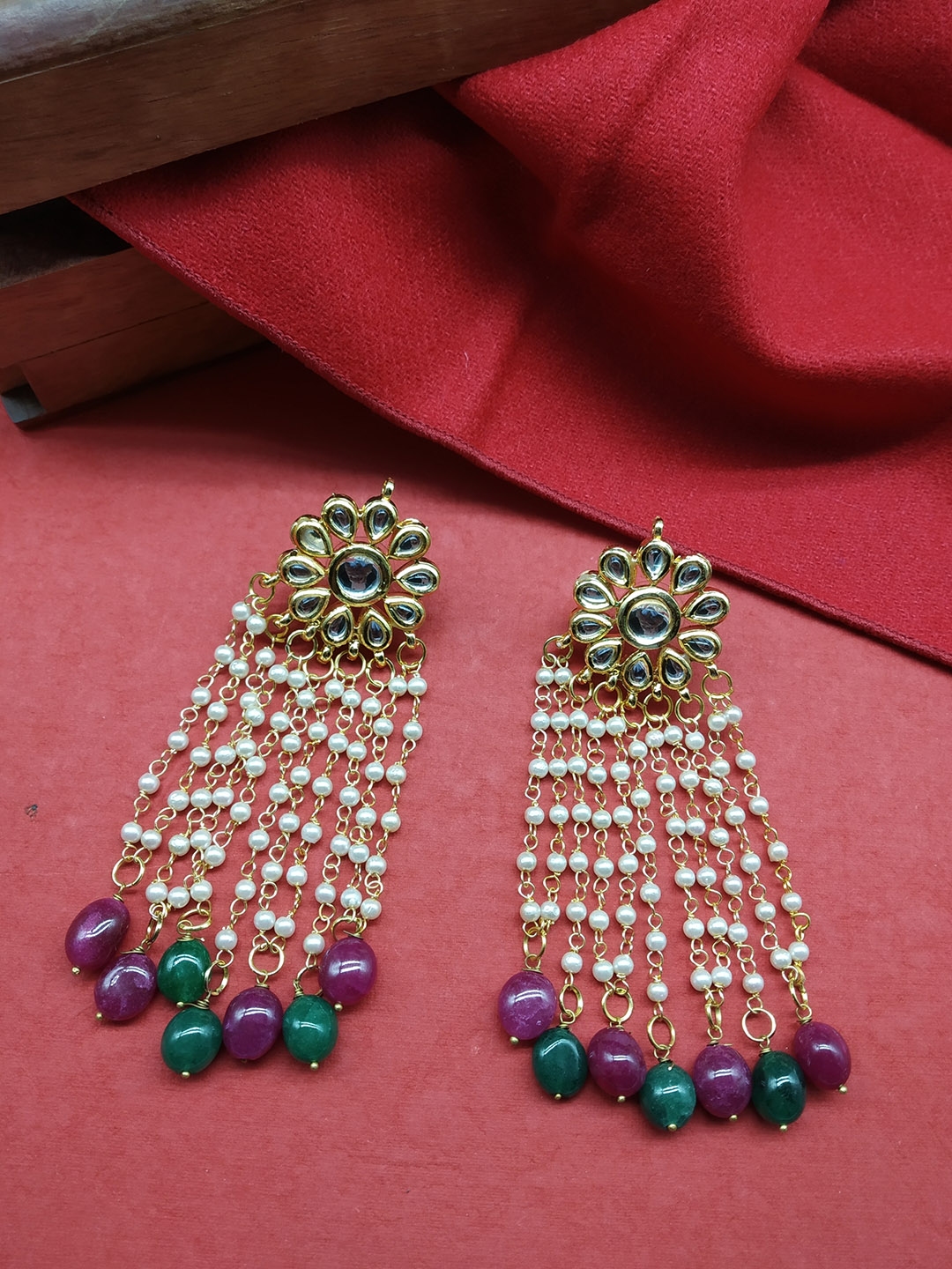 Buy Fida Gold Toned Floral Drop Earrings - Earrings for Women 8158541 ...