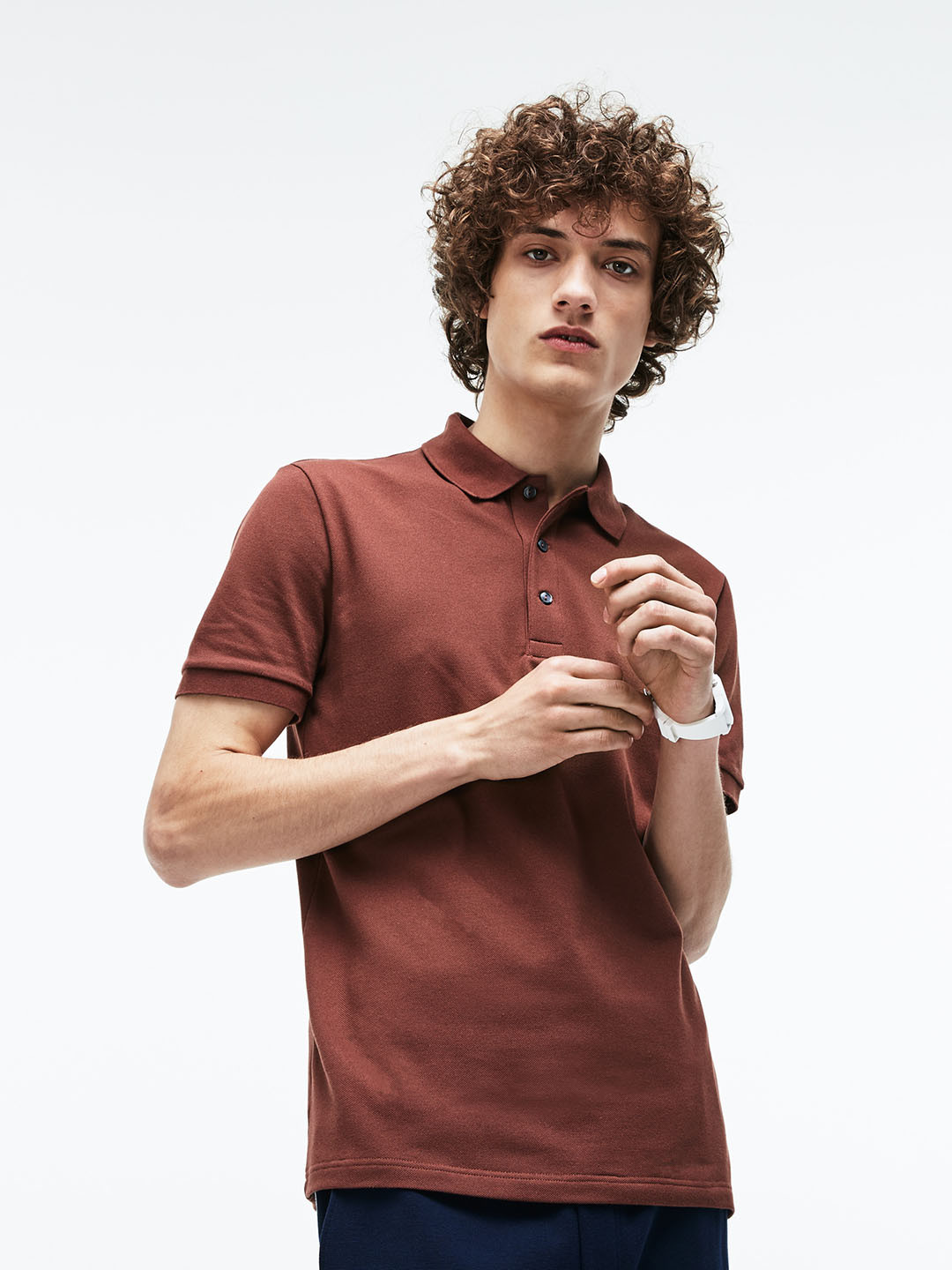 lacoste maroon t shirt