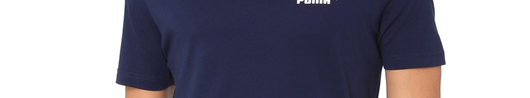 Buy Puma Men Navy Blue ESS+ V Neck Tee Peacoat T Shirt - Tshirts for ...