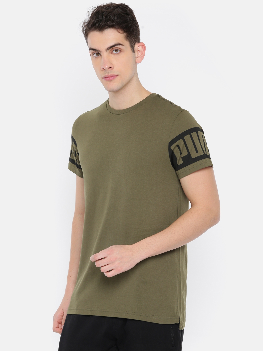 puma olive green tshirt