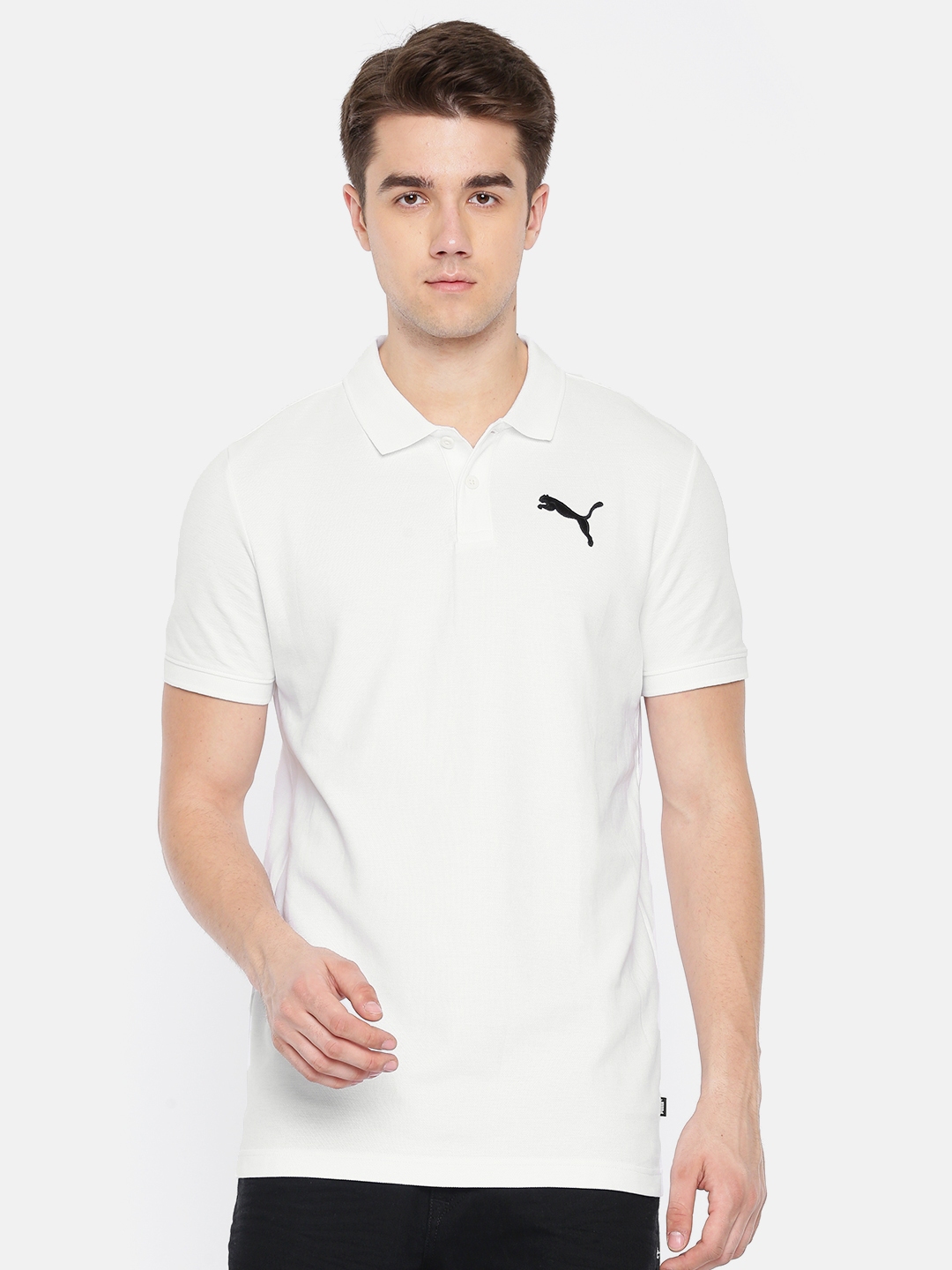 puma white collar tshirt