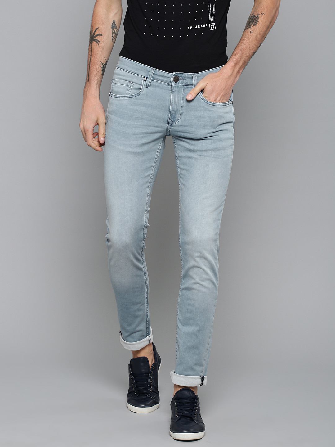 Buy Louis Philippe Jeans Men Blue Slim Fit Low Rise Clean Look