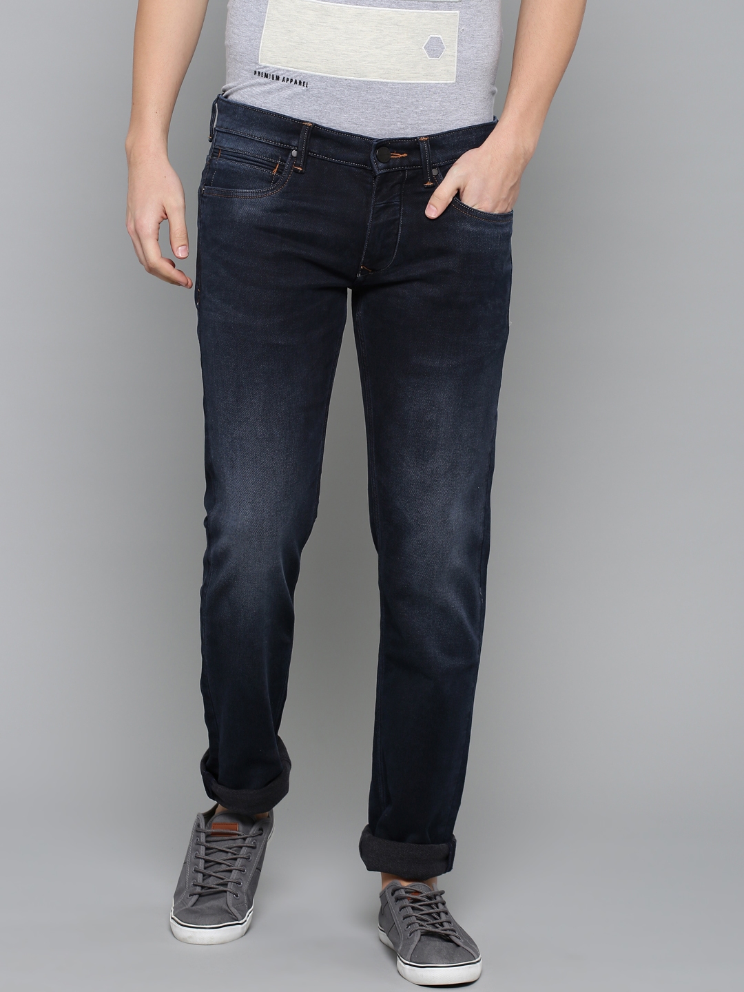 Buy Louis Philippe Jeans Men Blue Slim Fit Low Rise Clean Look ...
