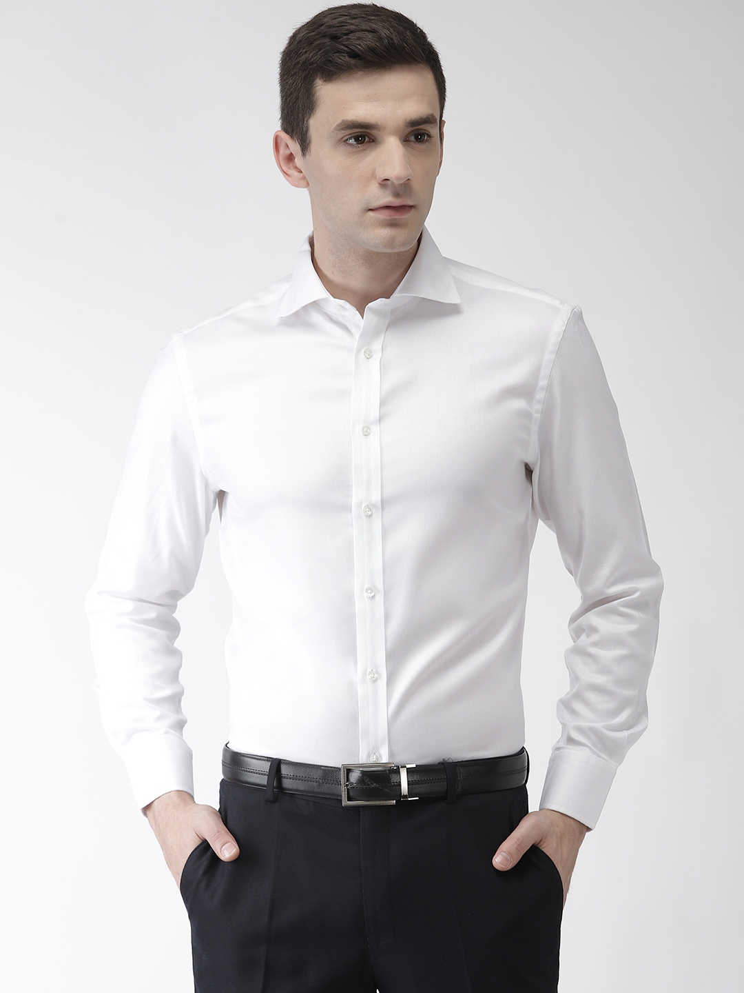 Buy Marks & Spencer Men White Regular Fit Solid Formal Shirt - Shirts ...