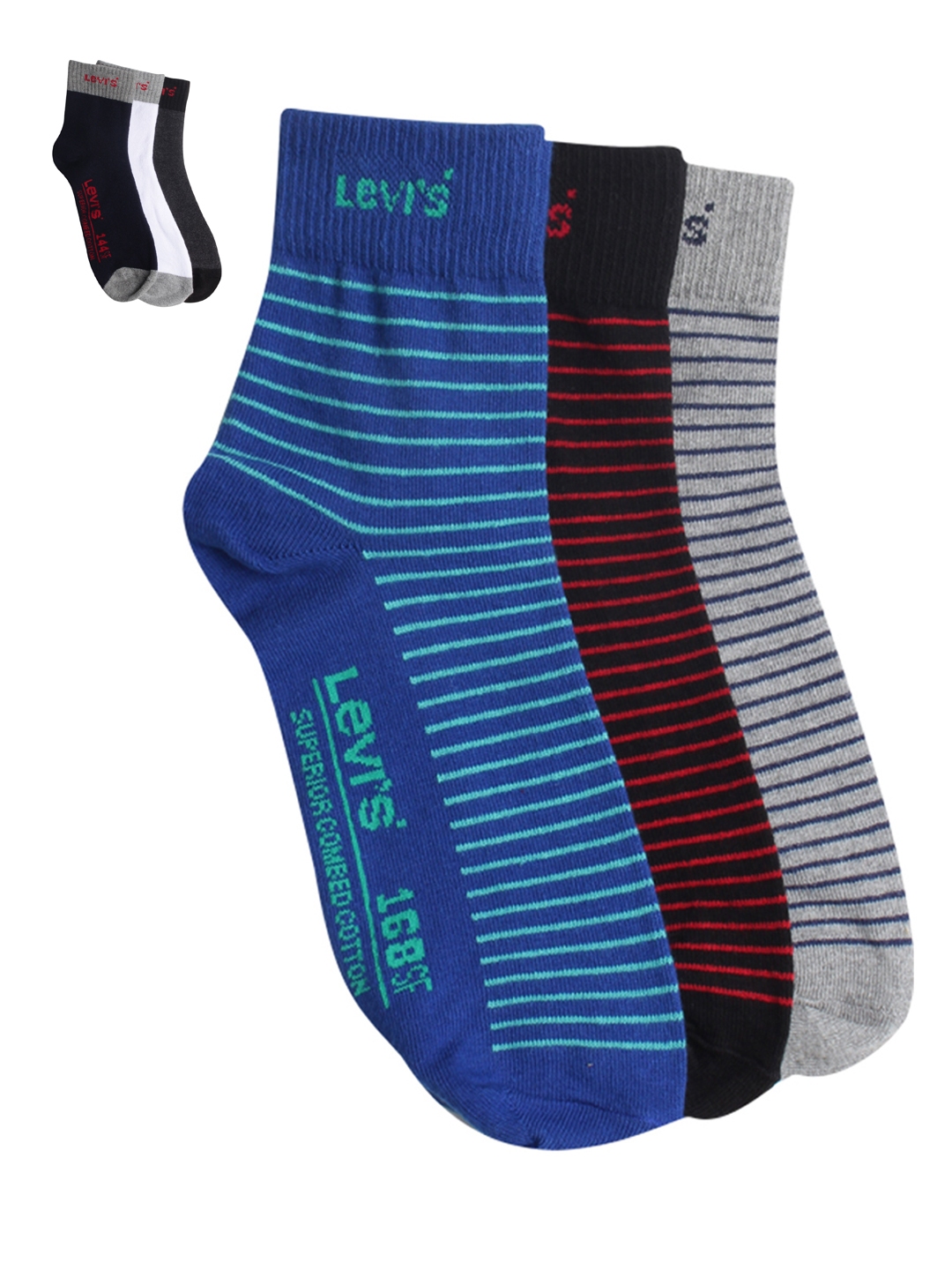 Buy Levis Men Pack Of 6 Pairs Assorted Socks - Socks for Men 8230053 ...