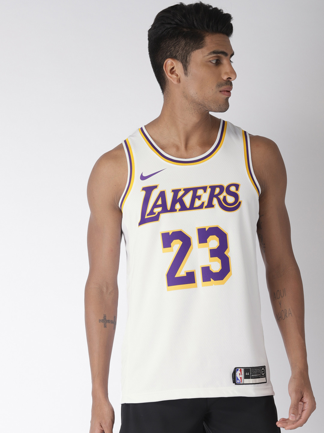 Buy Nike Men White Los Angeles Lakers LeBron James SWGMN ...
