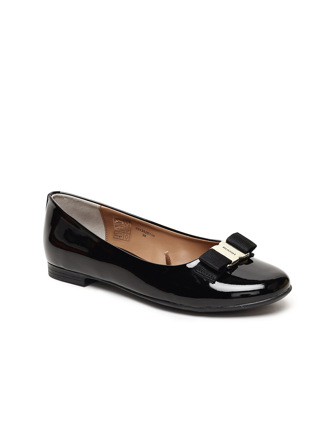 black patent ballerinas