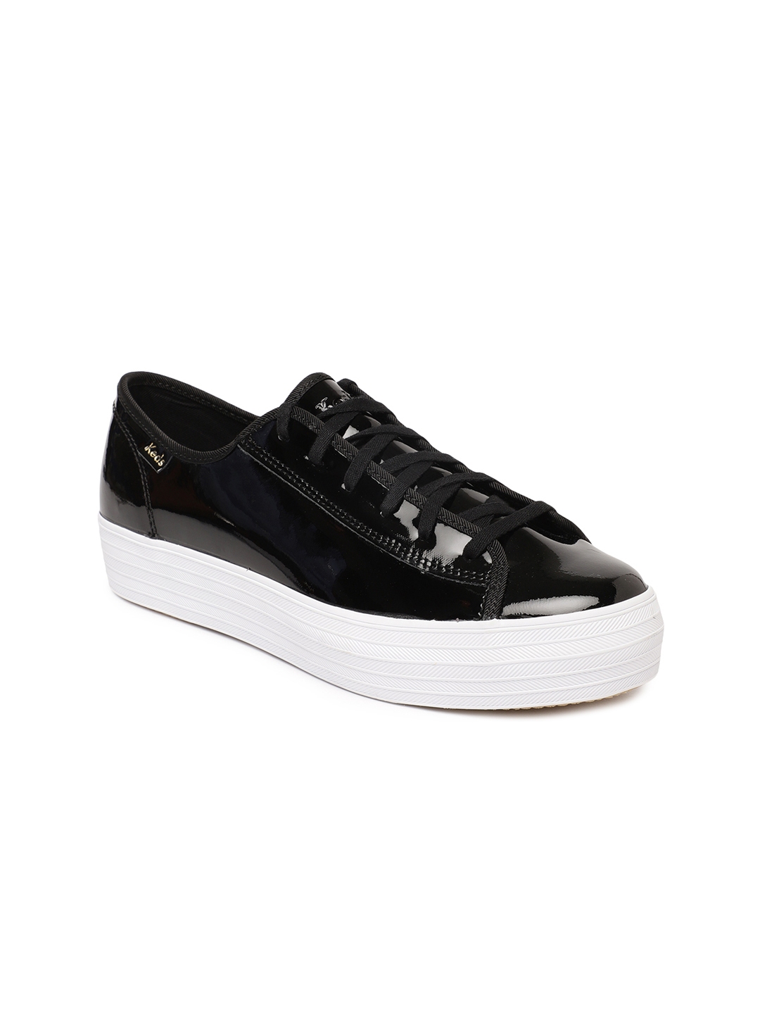Buy Keds Women Black Patent Leather Sneakers - Casual Shoes for Women ...