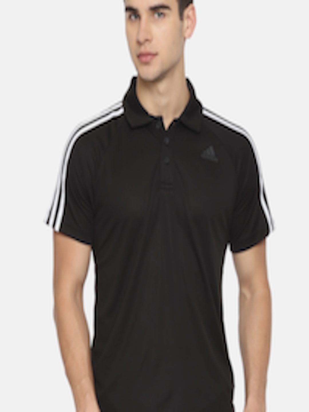 Buy ADIDAS Men Black Solid D2M 3S Polo Collar T Shirt - Tshirts for Men ...
