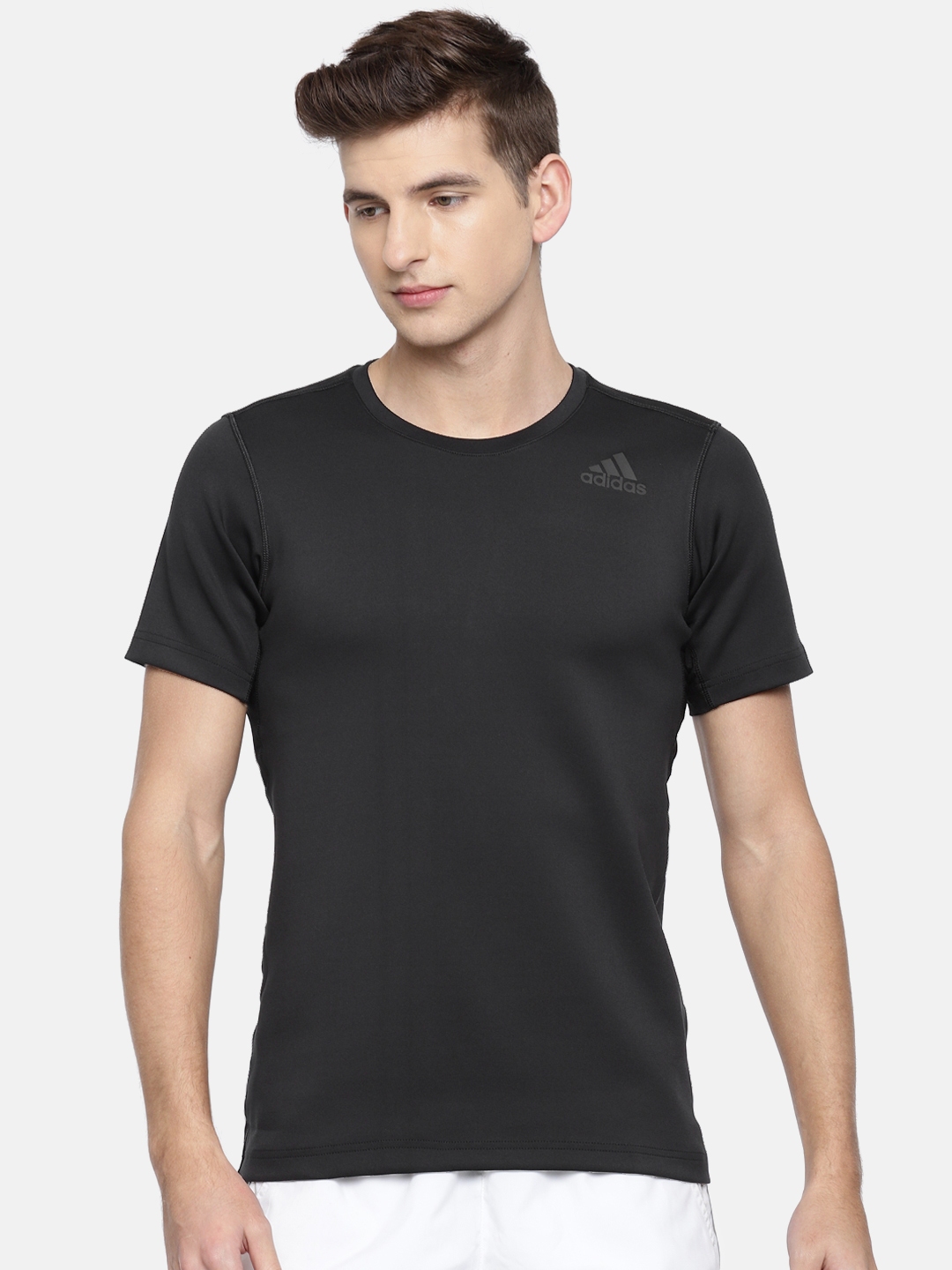 Buy ADIDAS Men Black Solid FREELIFT FIT CL T Shirt - Tshirts for Men ...
