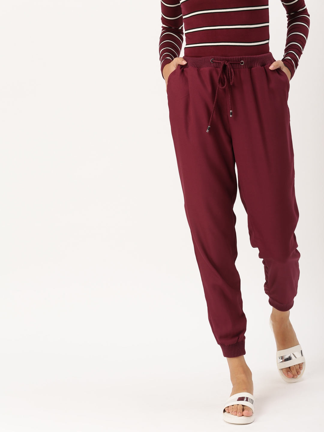 maroon joggers women