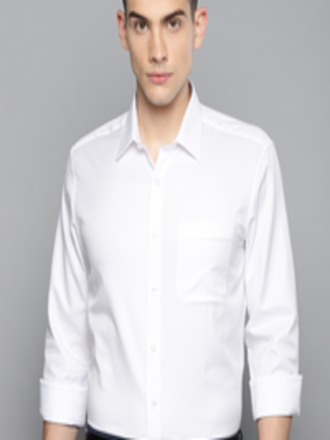 Buy Louis Philippe Men White Slim Fit Self Design Formal Shirt - Shirts for Men 8292107 | Myntra