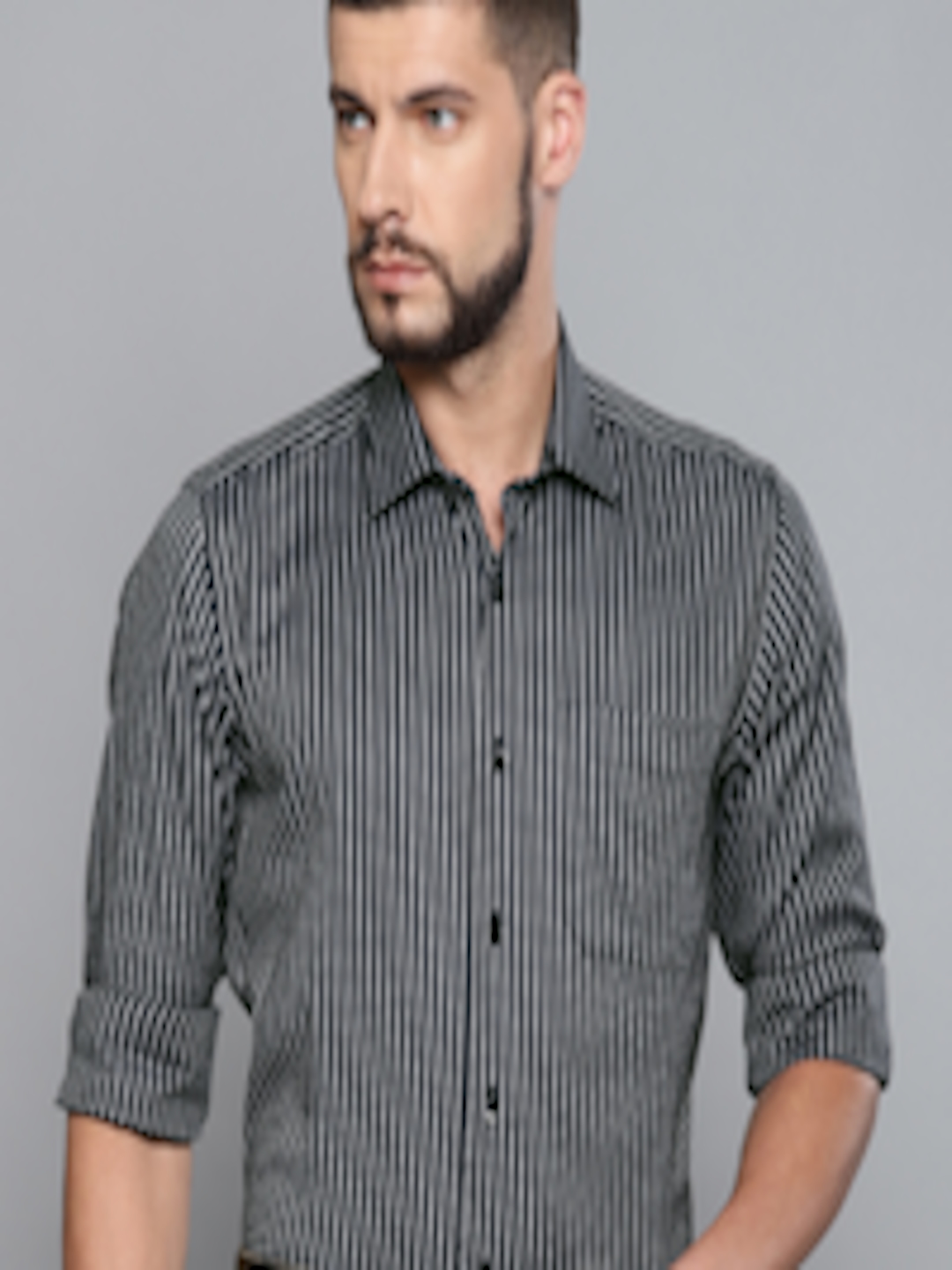 Buy Louis Philippe Men Navy Blue & White Slim Fit Striped Formal Shirt - Shirts for Men 8293373 ...