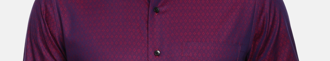 Buy Van Heusen Men Burgundy Custom Regular Fit Self Design Formal Shirt ...