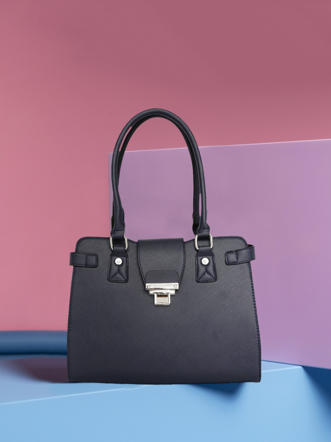 Buy Mast & Harbour Navy Blue Solid Shoulder Bag Handbags for Women