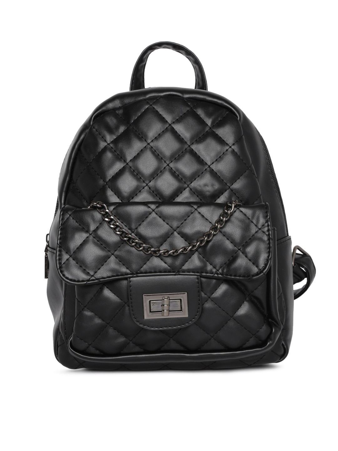 Buy Roadster Women Black Solid Quilted Backpack Backpacks for Women 8312539 Myntra