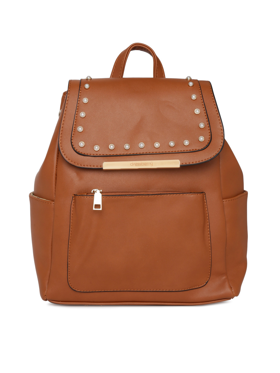 Buy DressBerry Women Tan Brown Solid Backpack Backpacks for Women