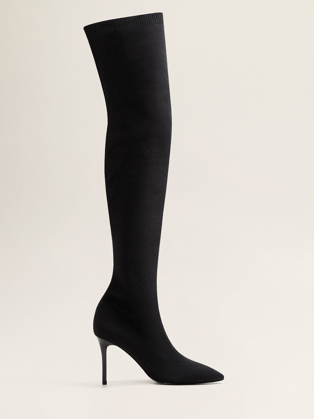 mango black heeled boots