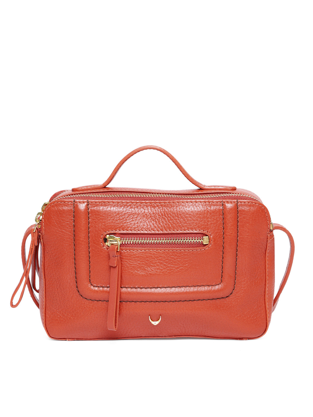 Buy Hidesign Orange Textured Leather Shoulder Bag Handbags for Women
