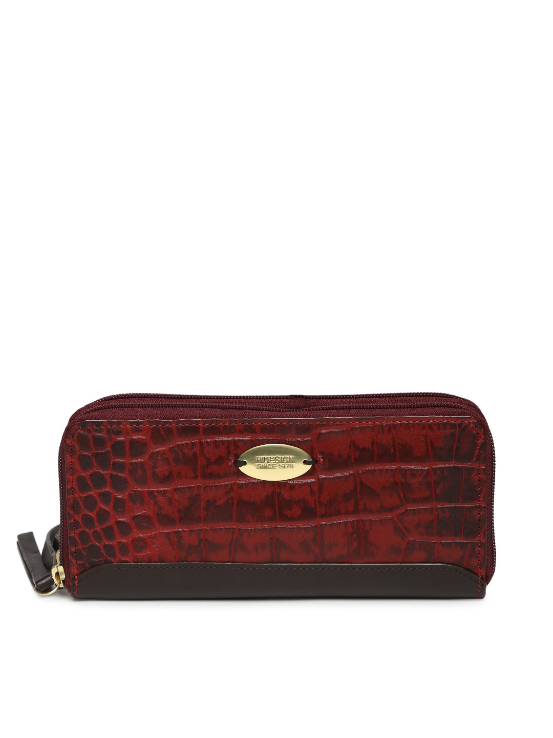 Buy Hidesign Women Red Leather Textured Zip Around Wallet Wallets for
