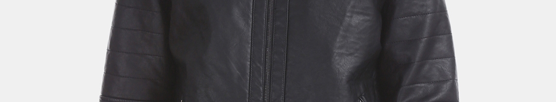 Buy Aeropostale Men Black Solid Biker Jacket - Jackets for Men 8329779 ...