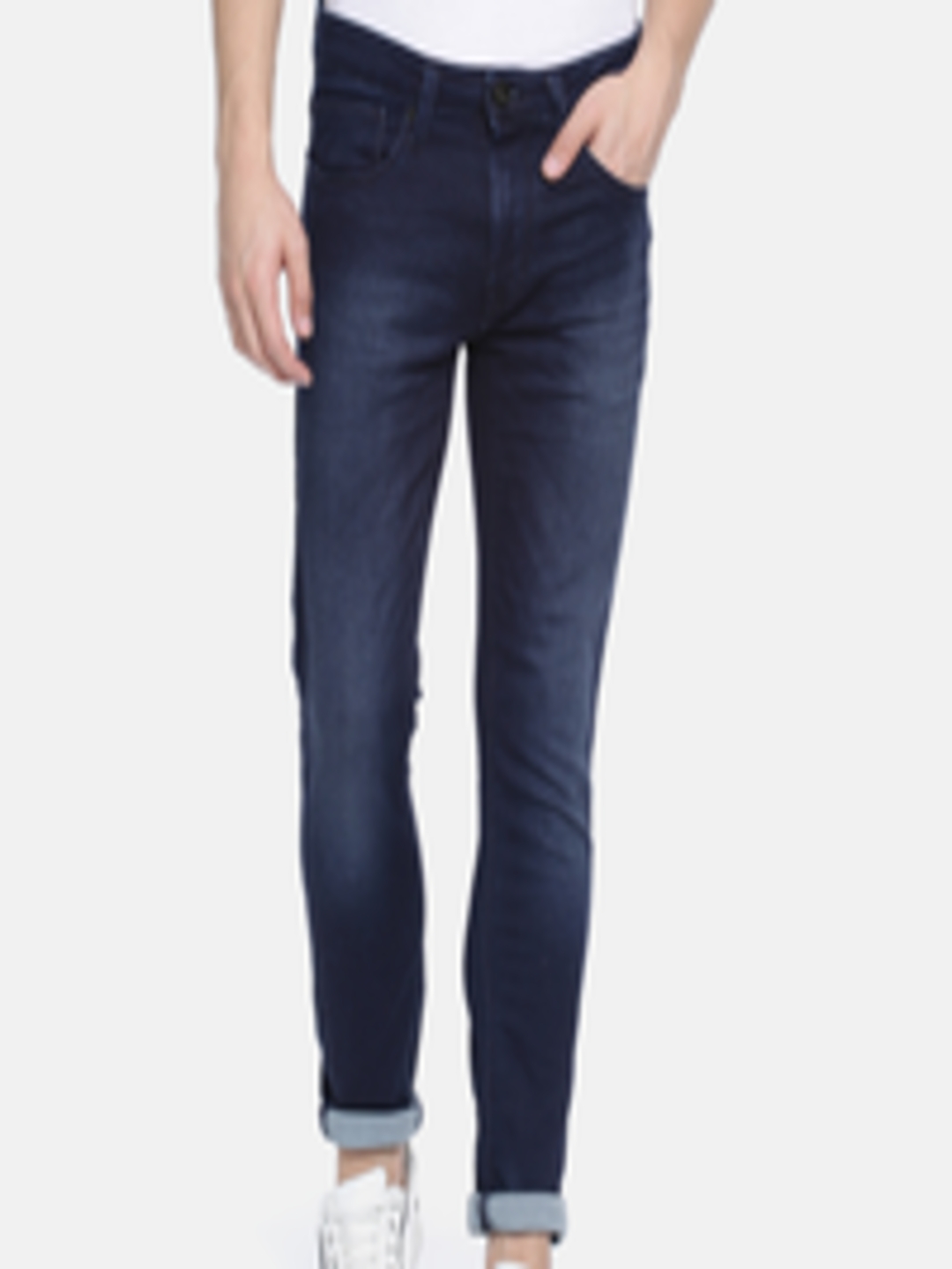 Buy Pepe Jeans Men Dark Blue Zander Chinox Slim Fit Low Rise Clean Look ...