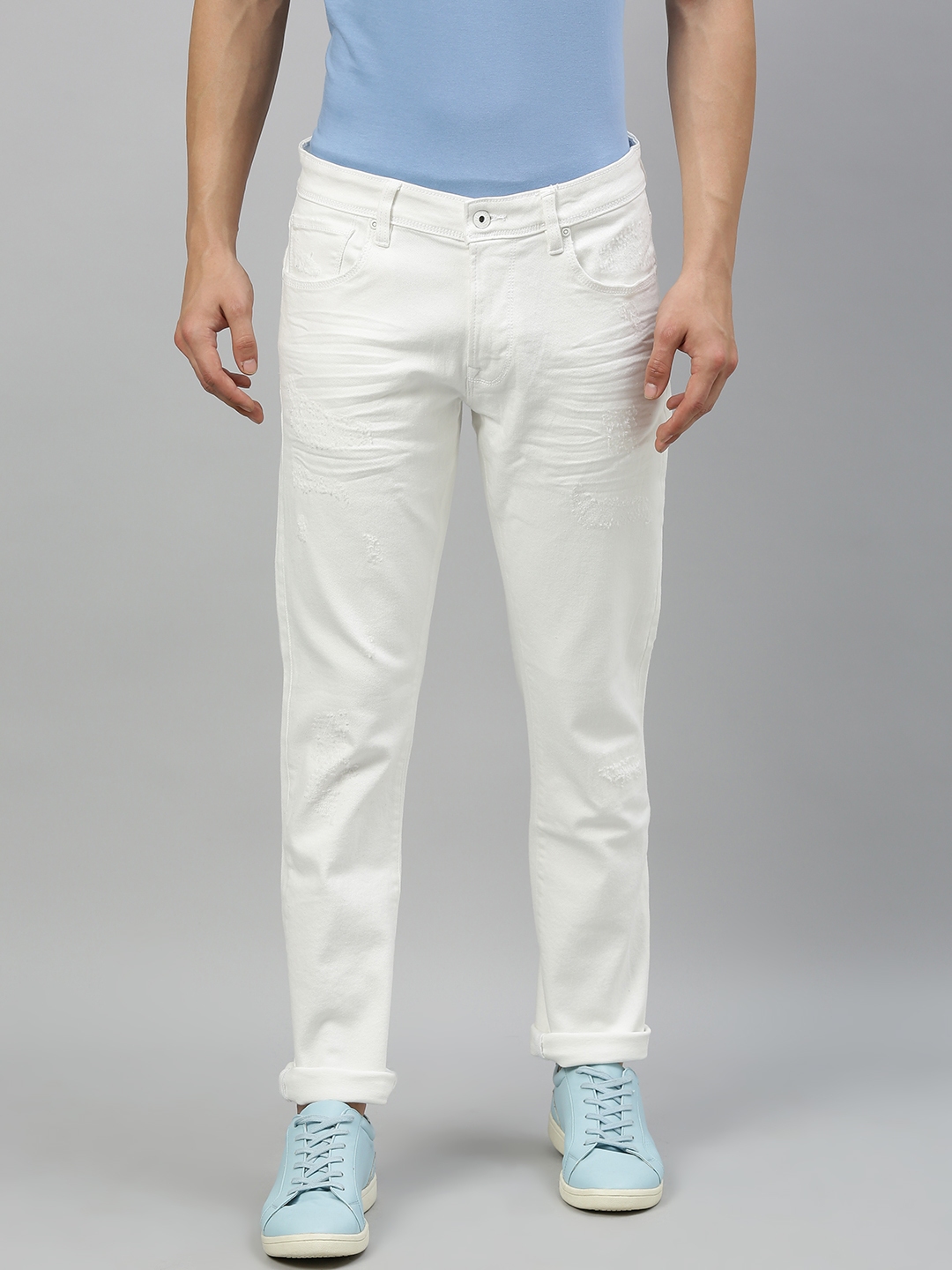 Buy Pepe Jeans Men White Glen Slim Fit Low Rise Clean Look Jeans ...