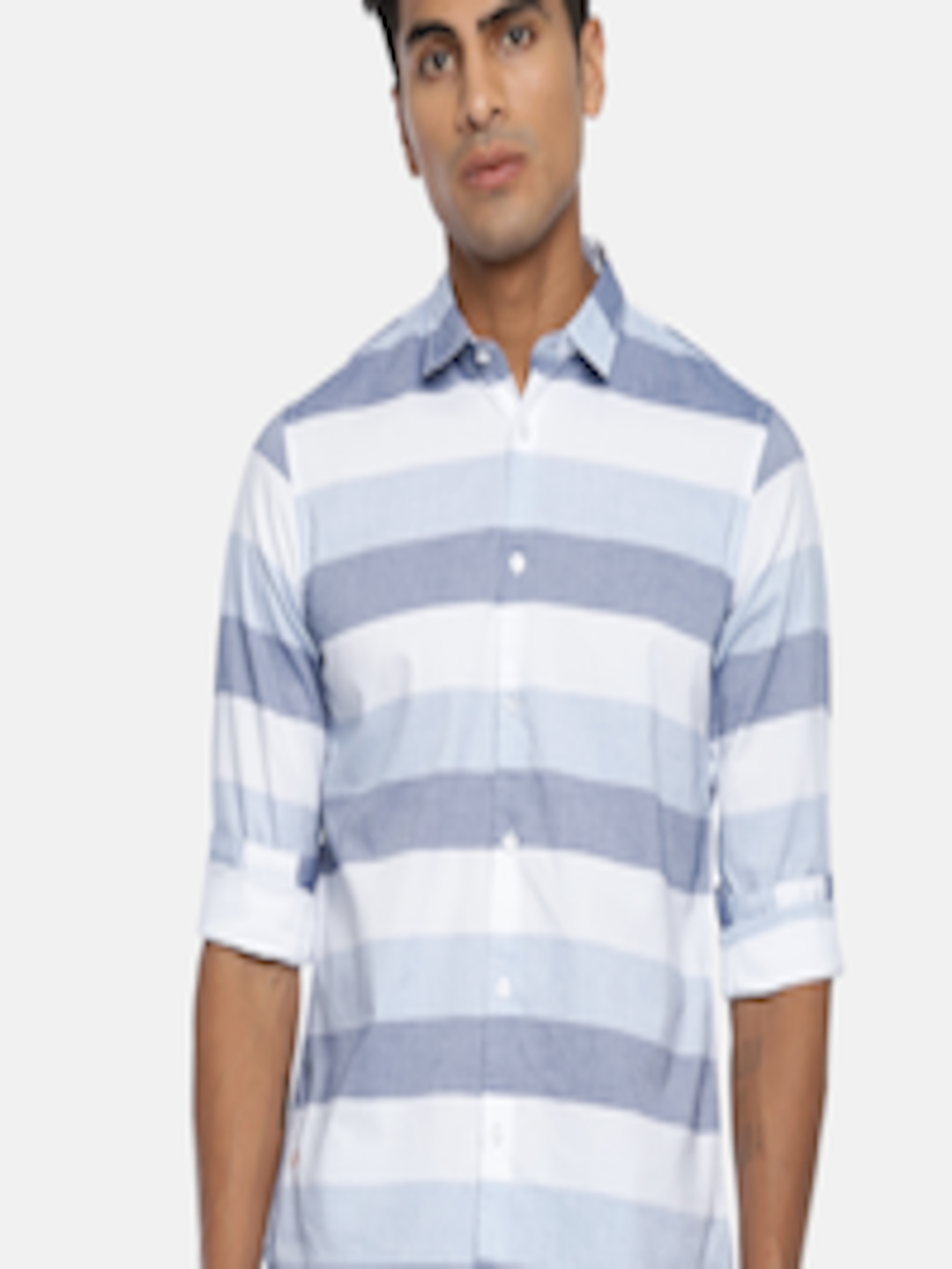Buy Pepe Jeans Men Blue Regular Fit Striped Casual Shirt - Shirts for ...