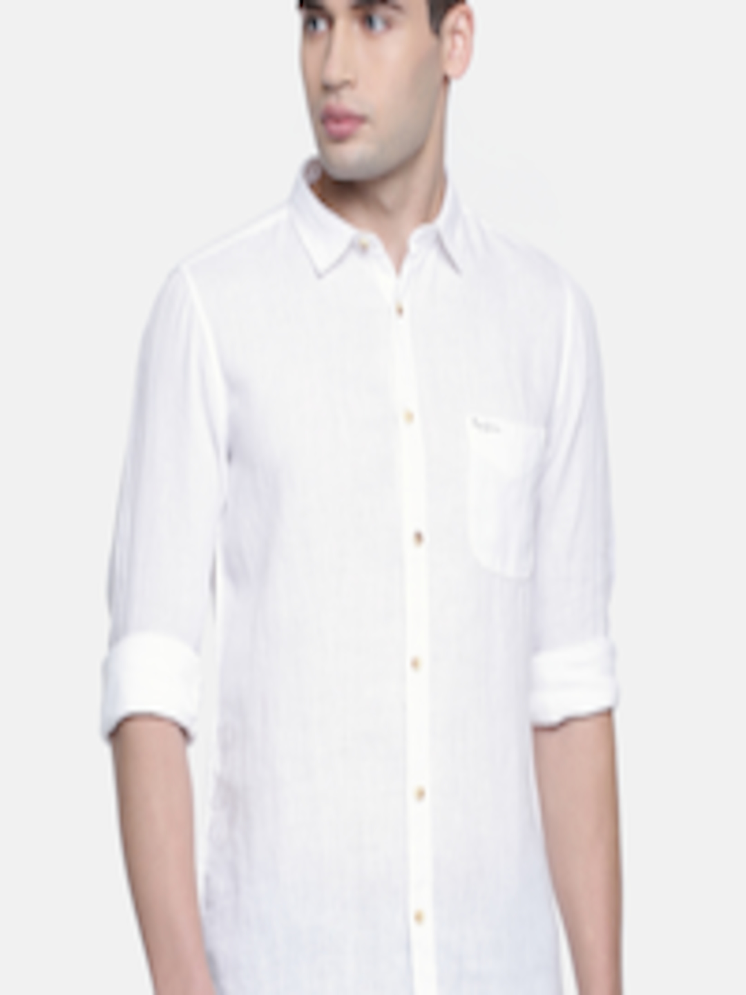Buy Pepe Jeans Men White Regular Fit Solid Casual Linen Shirt - Shirts ...