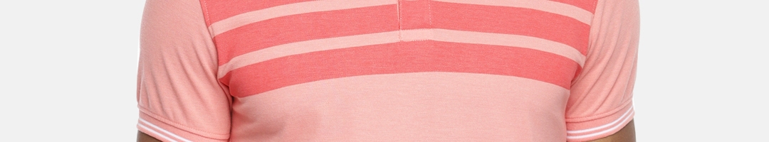Buy Pepe Jeans Men Coral Pink Striped AXEL Polo Collar T Shirt ...