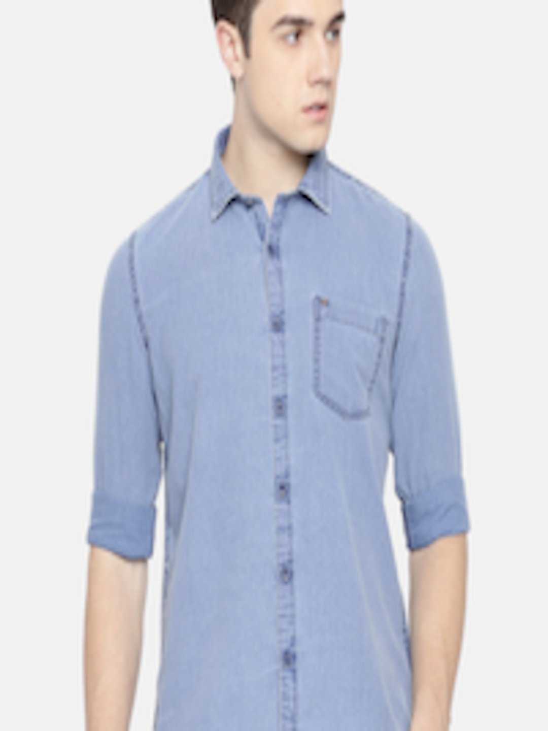 Buy Lee Cooper Men Blue Regular Fit Printed Casual Shirt - Shirts for ...