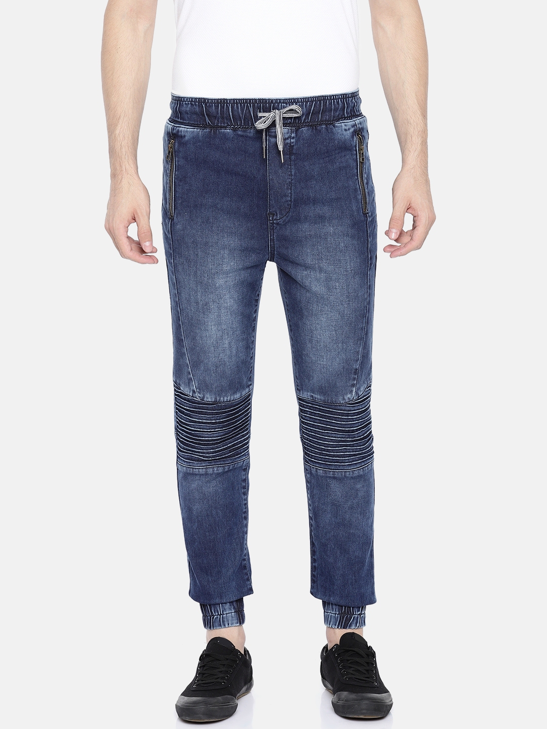 Buy Lee Cooper Men Blue Solid Joggers Jeans - Jeans for Men 8342375 ...