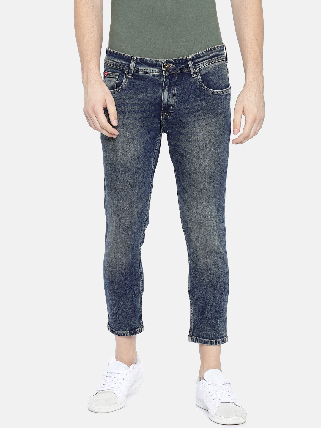 Buy Lee Cooper Men Blue Slim Fit Mid Rise Mildly Distressed Stretchable
