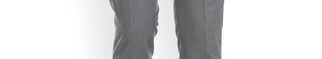 Buy Arrow Men Grey Regular Fit Solid Regular Trousers - Trousers for ...